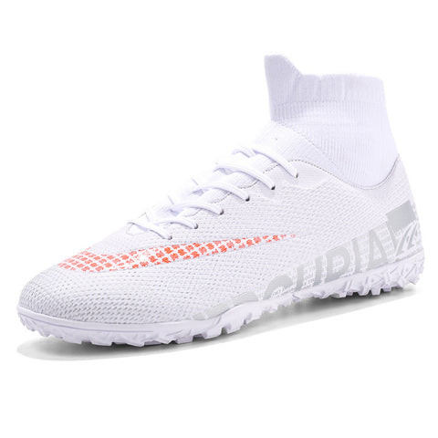Men Soccer Shoes High Ankle Football Boots Cleats Grass Training