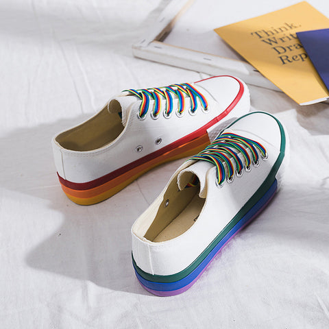 Rainbow White Shoes
