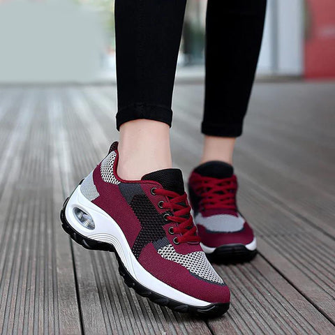 Mesh Slip On Air Cushion Shoes Women Comfortable Breathable Increased Sneakers