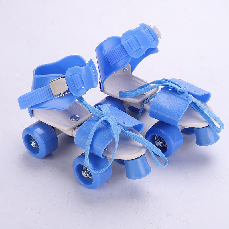 Roller Skates Double Row Pulley Four-wheeled Children's Adjustable Roller Skates