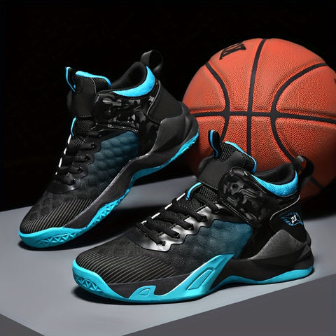 Men's Lace-up Basketball Sneakers, Shock-absorbing And Breathable Athletic Shoes For Basketball Training And Competition