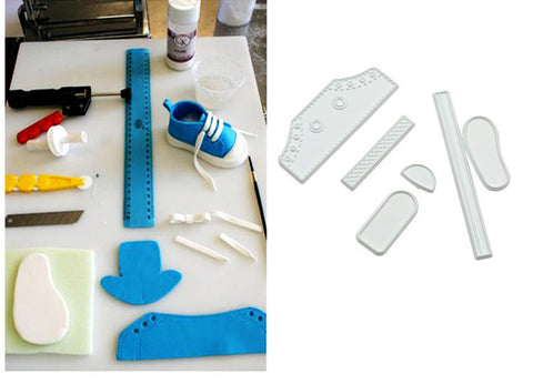 Football Sneakers Plastic Cake Fondant Mold Biscuit Impression Pressing Die DIY Baking Mold