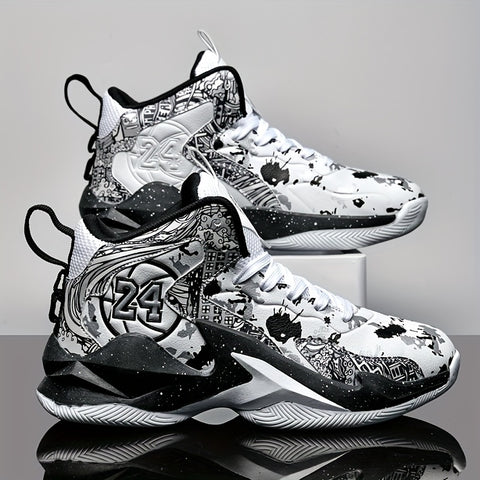 Men's High-Top Basketball Sneakers - Comfortable, Non-Slip, Durable Lace-Up Sneakers for All Seasons