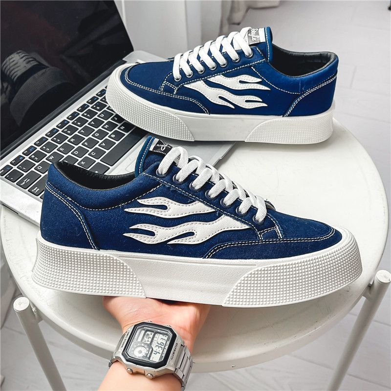 Men's All-match Low Top Canvas Shoes Platform Sneakers