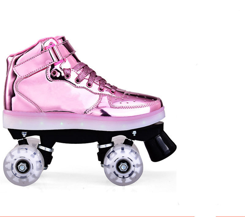 Led Rechargeable Double-Row Roller Skates