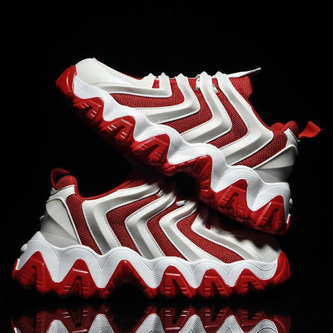 Red New Sponge Cake Old Shoes Men's Net Surface Breathable Thick Bottom Increased Casual Men's Shoes