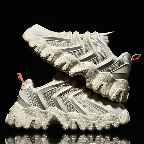 Red New Sponge Cake Old Shoes Men's Net Surface Breathable Thick Bottom Increased Casual Men's Shoes