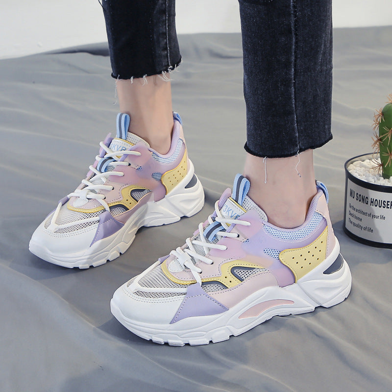 Fashionable Breathable Mesh Platform Sneakers