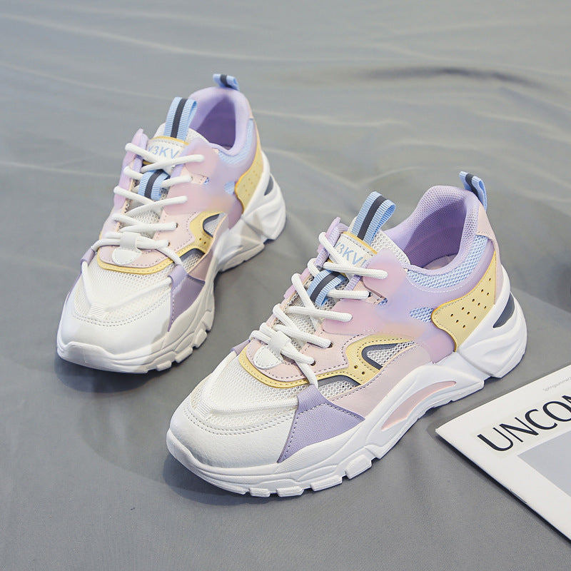 Fashionable Breathable Mesh Platform Sneakers