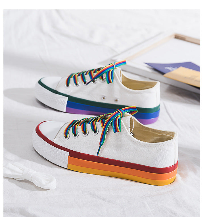 Rainbow White Shoes