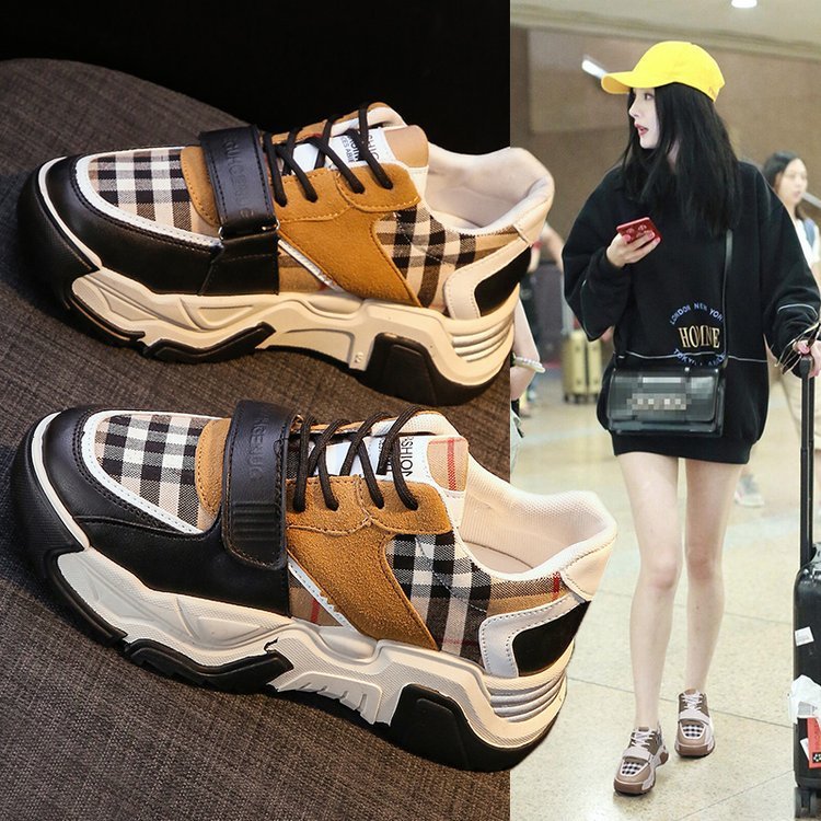 Ladies' Check Velcro Casual Sneakers