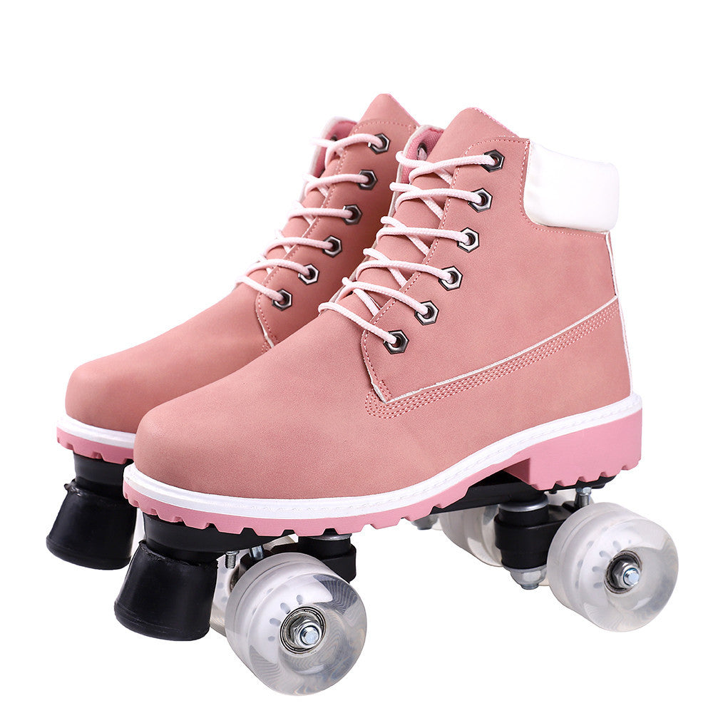 Double Row Skates, Double Row Pulleys, Four-roller Skates, Roller Skating Flashing Wheels
