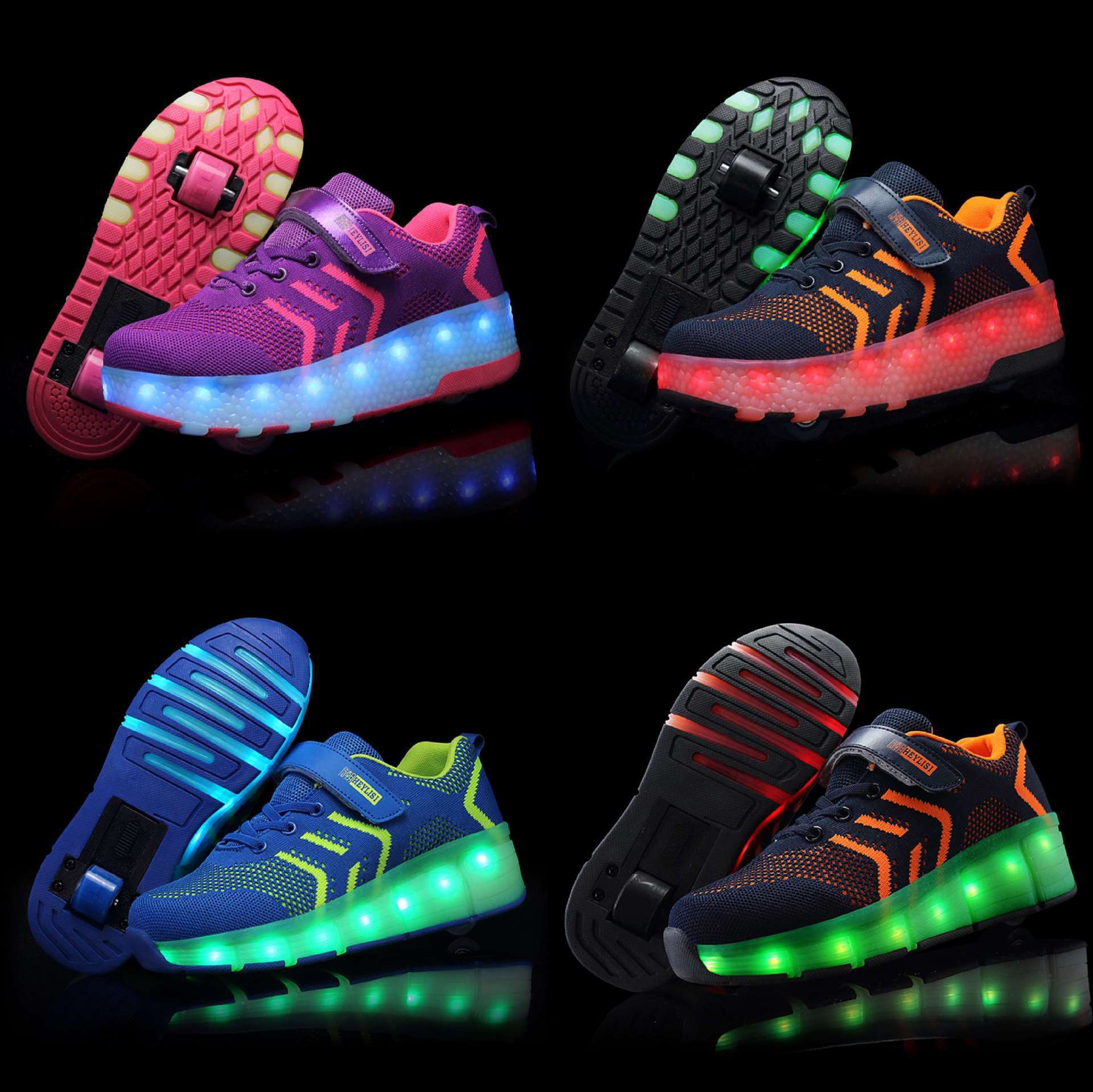 LED Light-emitting Rechargeable Roller Skates For Boys And Girls