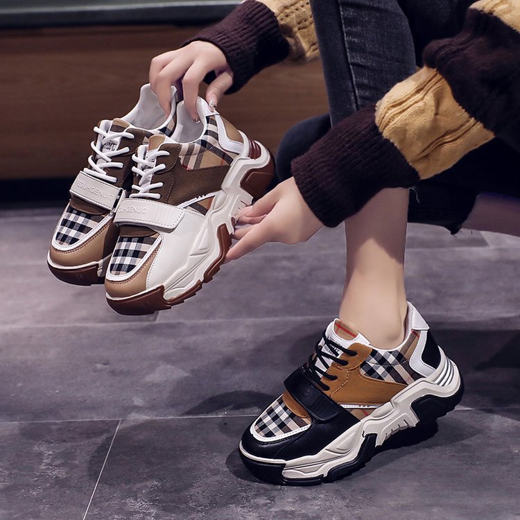 Ladies' Check Velcro Casual Sneakers