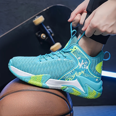 Men's Plus-Size Basketball Sneakers - Comfortable Anti-Slip, Durable for Outdoor Sports