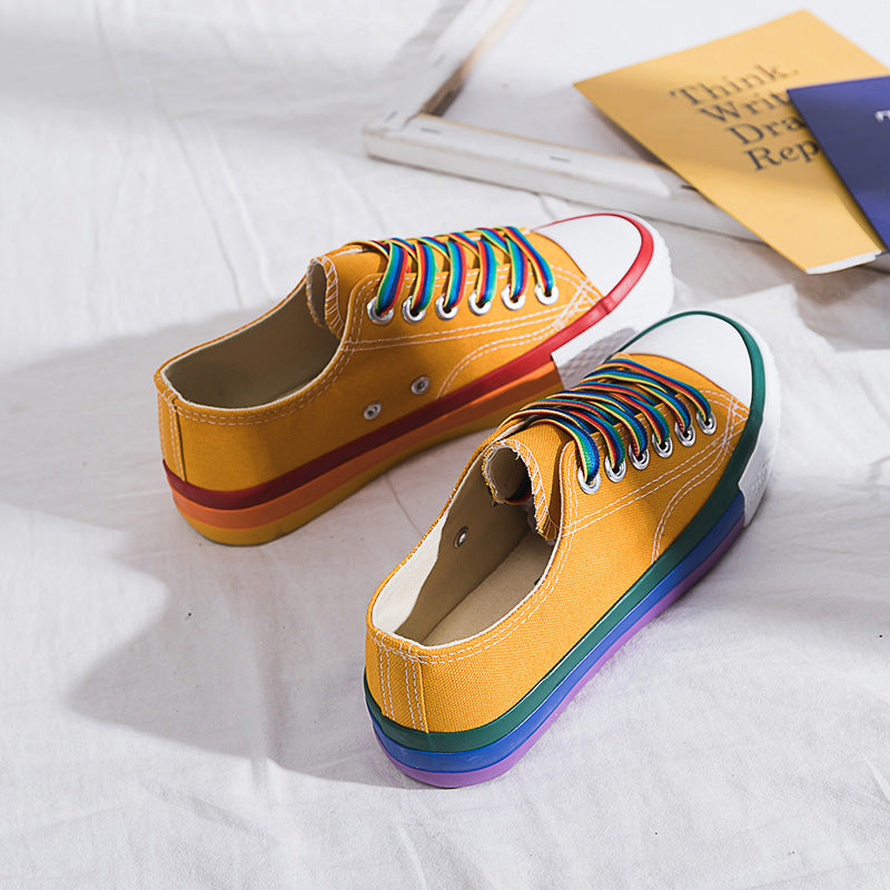 Rainbow White Shoes