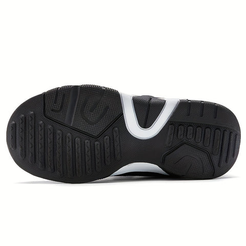 Boys' Trendy Basketball Sneakers - Comfortable Non-Slip Soft Sole, Durable Synthetic & Fabric Upper, Breathable Design with Striped Pattern, Hook & Loop Closure for Youngsters to Youth, All-Season Casual & Running Shoes, Basketball