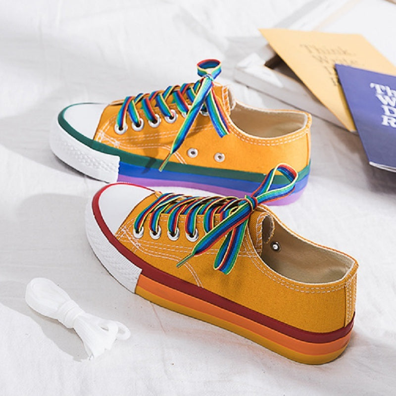 Rainbow White Shoes