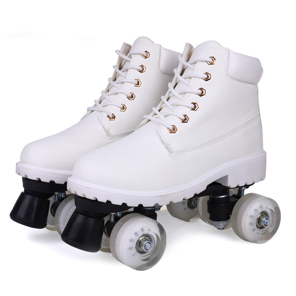 Double Row Skates, Double Row Pulleys, Four-roller Skates, Roller Skating Flashing Wheels