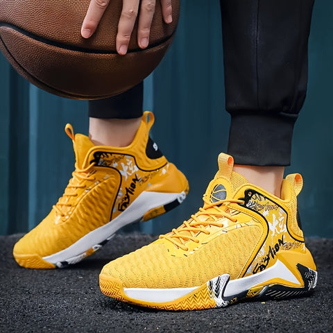 Men's Plus-Size Basketball Sneakers - Comfortable Anti-Slip, Durable for Outdoor Sports