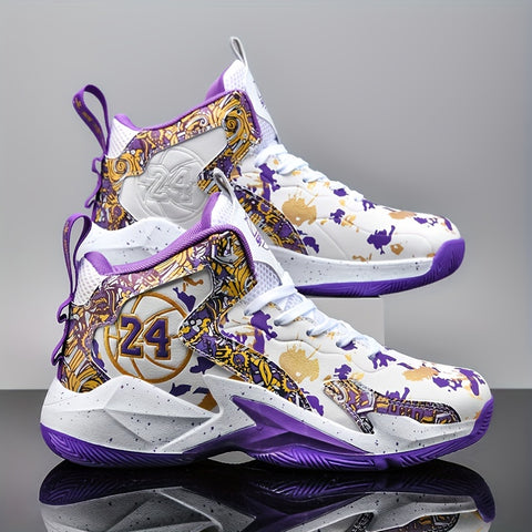 Men's High-Top Basketball Sneakers - Comfortable, Non-Slip, Durable Lace-Up Sneakers for All Seasons