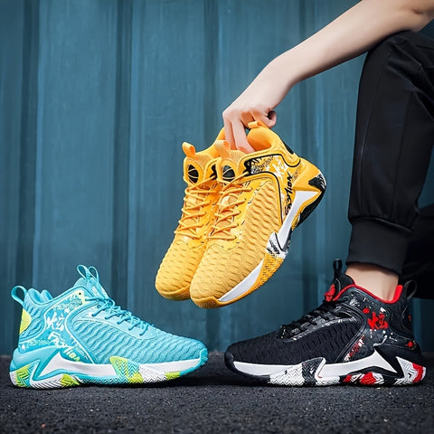 Men's Plus-Size Basketball Sneakers - Comfortable Anti-Slip, Durable for Outdoor Sports