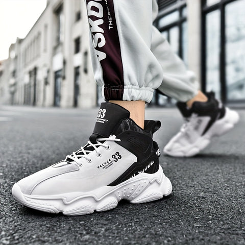 Men's Comfortable Basketball Sneakers - Breathable, Non-Slip, Lace-Up Casual Shoes for All Seasons