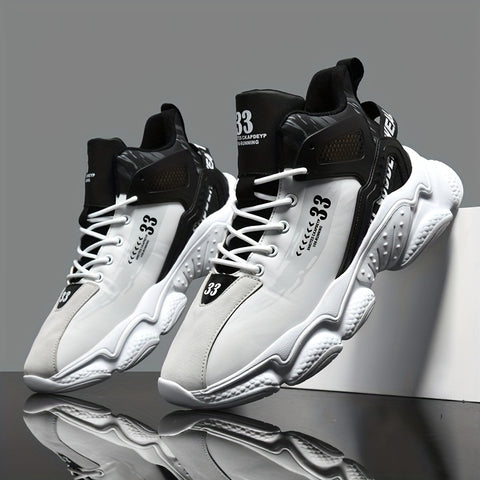 Men's Comfortable Basketball Sneakers - Breathable, Non-Slip, Lace-Up Casual Shoes for All Seasons