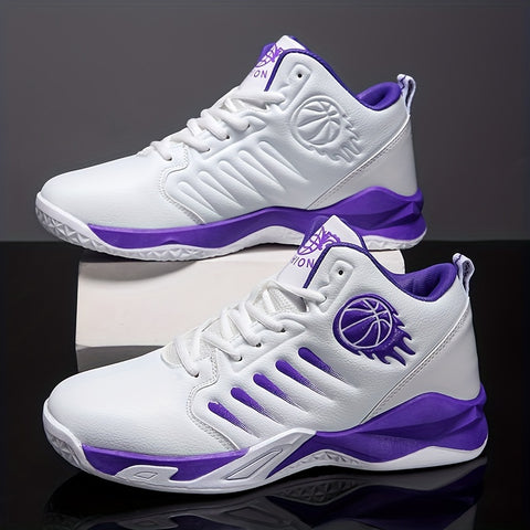 Men's High-Performance Basketball Sneakers - Non-Slip Grip & Durable Construction - Fashion-Forward High Tops for Outdoor Sports Enthusiasts