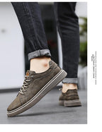 Low-top Men's Shoes Two-layer Cowhide Casual Sneakers