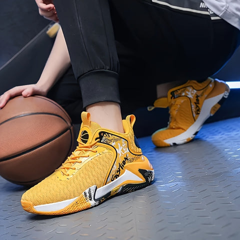 Men's Plus-Size Basketball Sneakers - Comfortable Anti-Slip, Durable for Outdoor Sports
