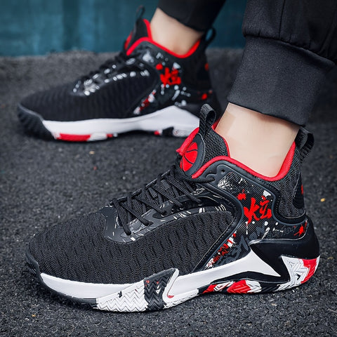 Men's Plus-Size Basketball Sneakers - Comfortable Anti-Slip, Durable for Outdoor Sports