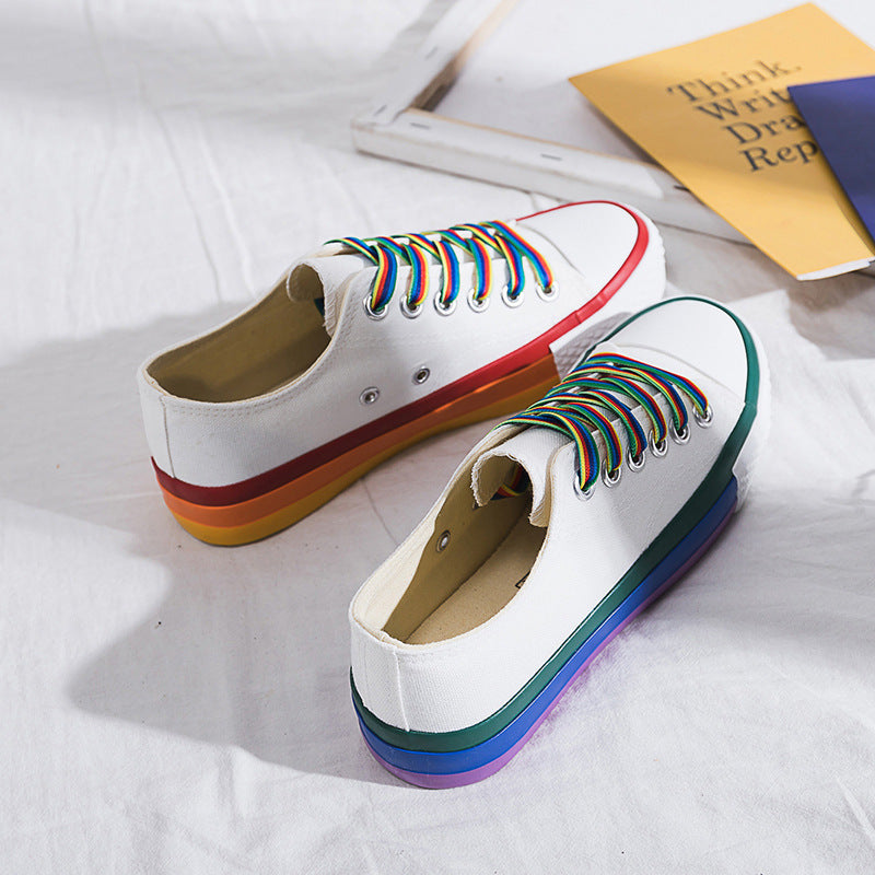 Rainbow White Shoes