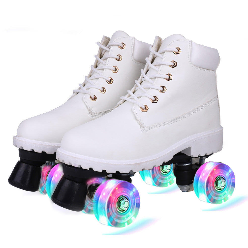 Double Row Skates, Double Row Pulleys, Four-roller Skates, Roller Skating Flashing Wheels