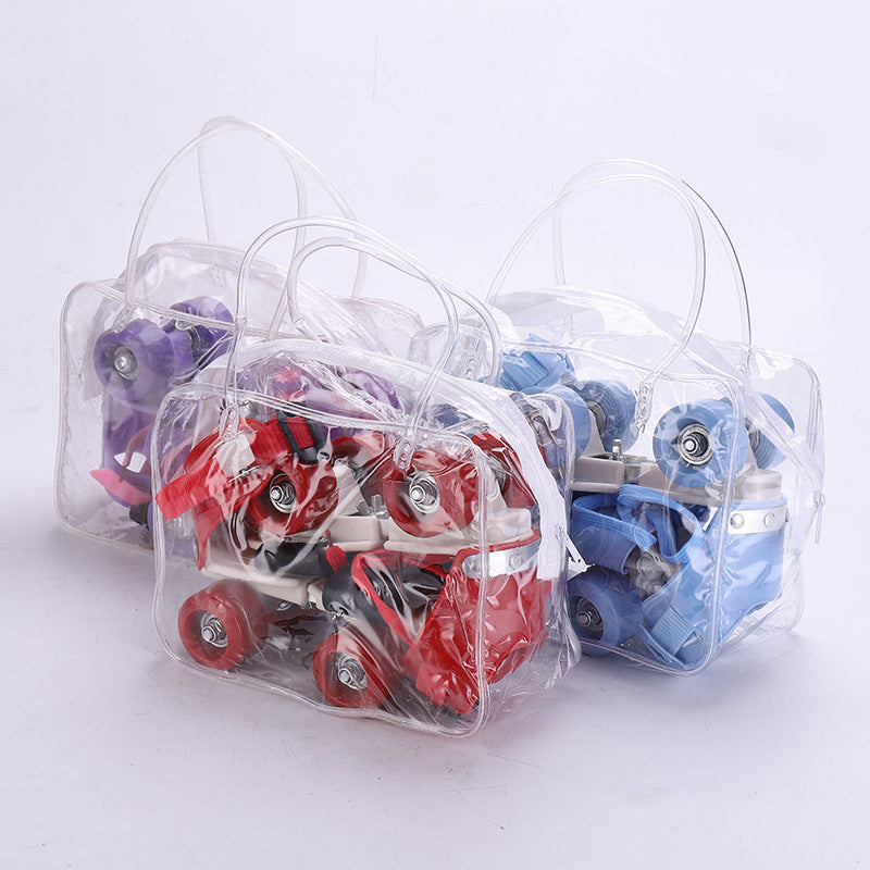Roller Skates Double Row Pulley Four-wheeled Children's Adjustable Roller Skates