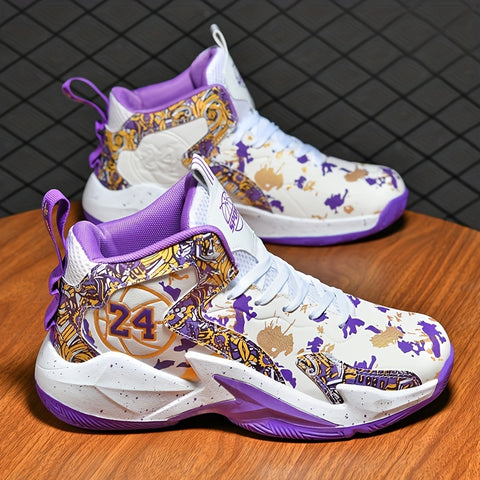 Men's High-Top Basketball Sneakers - Comfortable, Non-Slip, Durable Lace-Up Sneakers for All Seasons