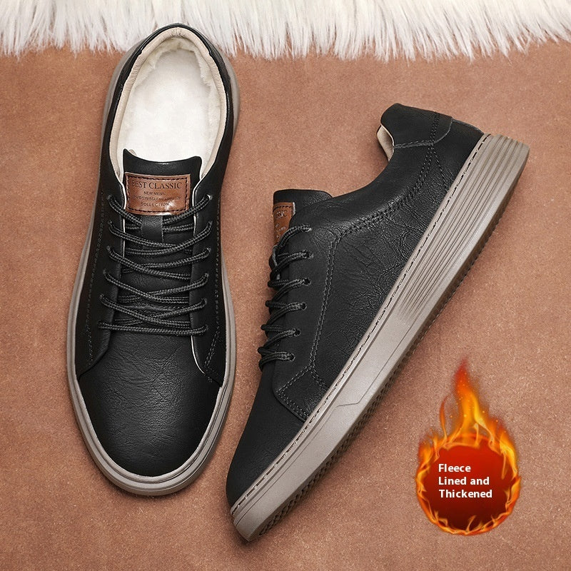Low-top Men's Shoes Two-layer Cowhide Casual Sneakers