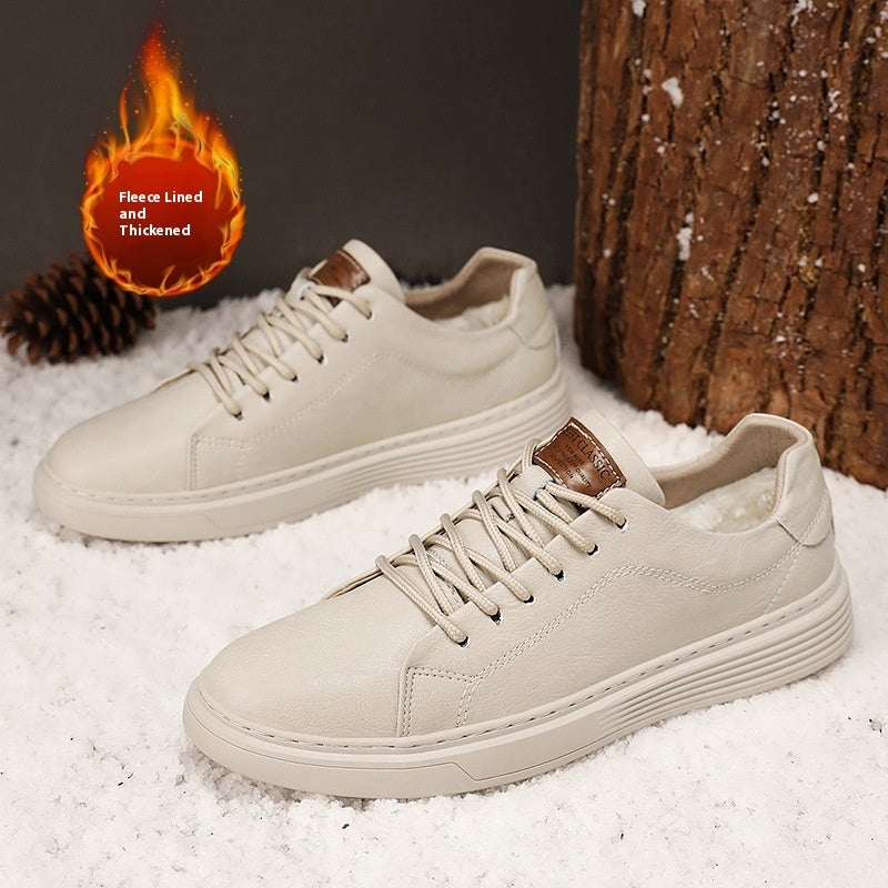 Low-top Men's Shoes Two-layer Cowhide Casual Sneakers