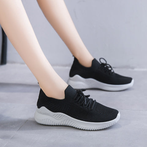 Flying Woven Mesh Spring And Summer New All-match Transparent Sneakers