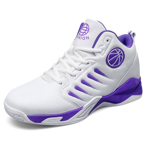 Men's High-Top/Mid-Top Basketball Shoes - Heavy-Duty Lace-Up Sneakers with Arch, Non-Slip Rubber Sole & Breathable -like Texture - All-Black/Black with Red Accent/Red/Black Color Options - Gym, Walking, Casual Shoes for Men