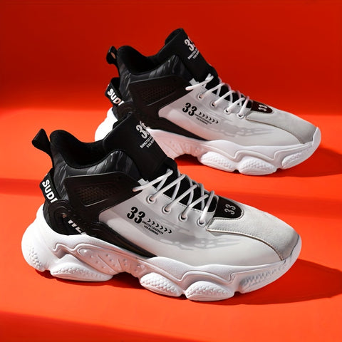 Men's Comfortable Basketball Sneakers - Breathable, Non-Slip, Lace-Up Casual Shoes for All Seasons