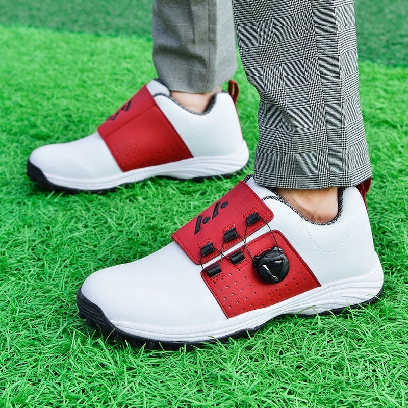 Men's Fashion Golf Sole Casual Automatic Knob Shoelace Nail-free Sneakers Shoes