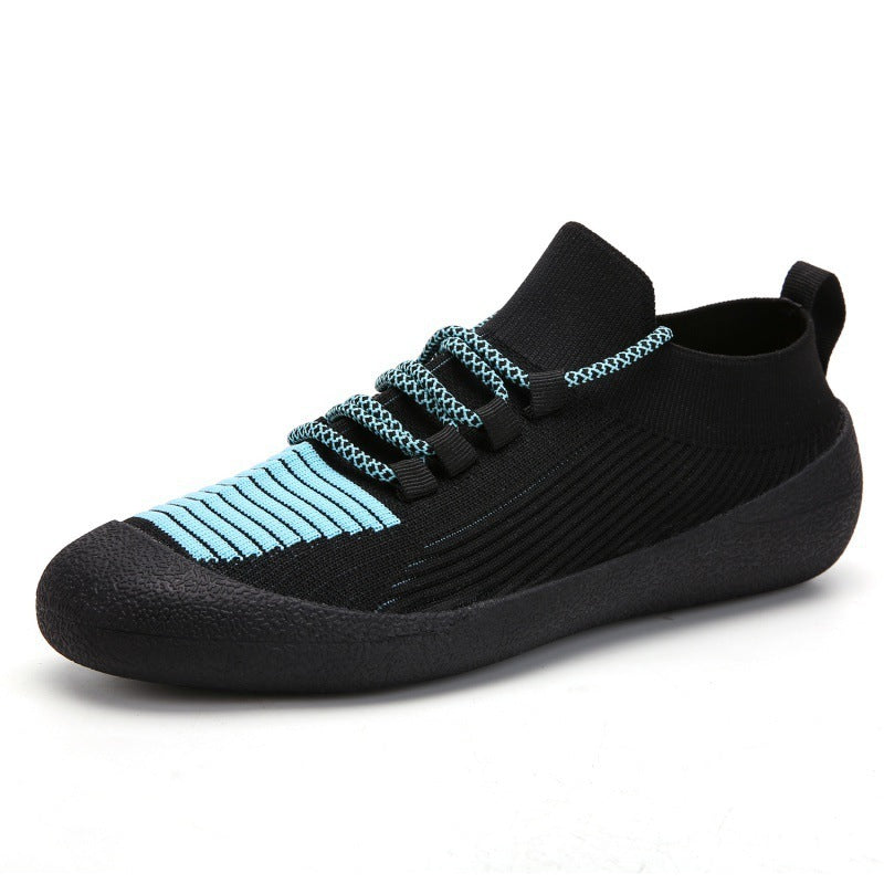 Outdoor Casual Men's Shoes Round Toe Solid Color Casual Lace-Up Sneakers For Men