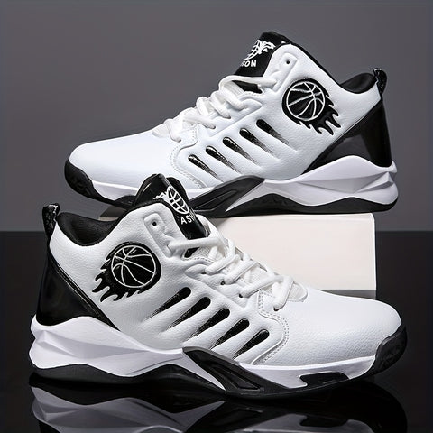 Men's High-Performance Basketball Sneakers - Non-Slip Grip & Durable Construction - Fashion-Forward High Tops for Outdoor Sports Enthusiasts