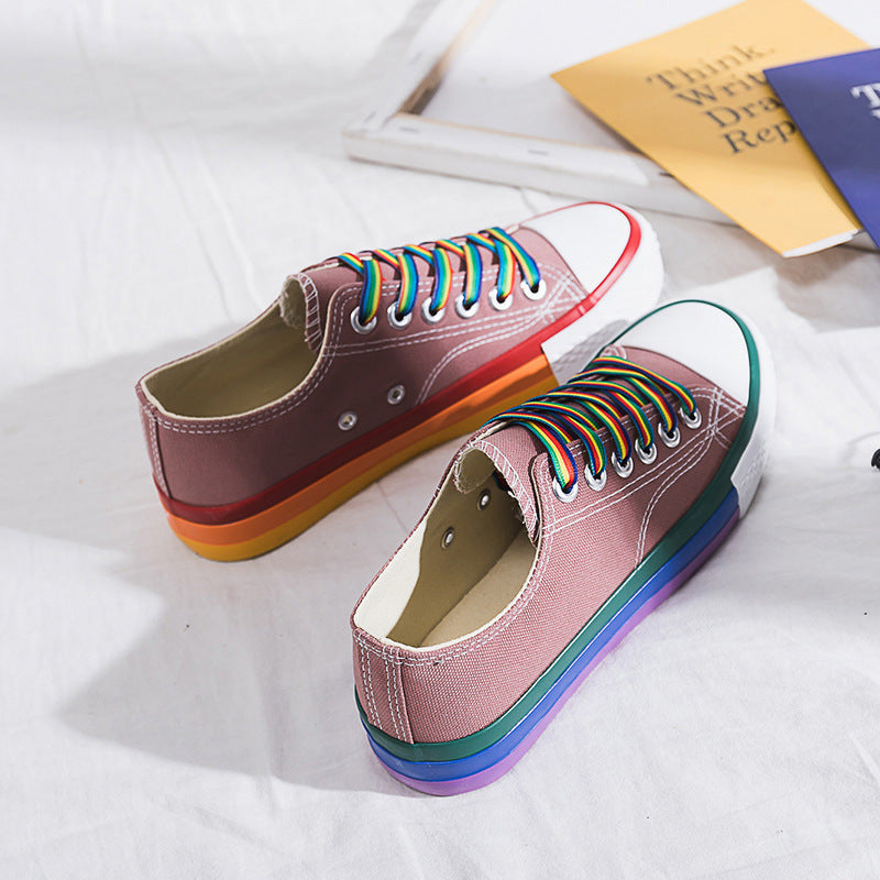Rainbow White Shoes