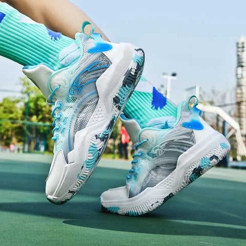 Factory Wholesale Brand High Quality Basketball Sneakers Fashion Couple High Top Shock Absorbing Basketball Shoes