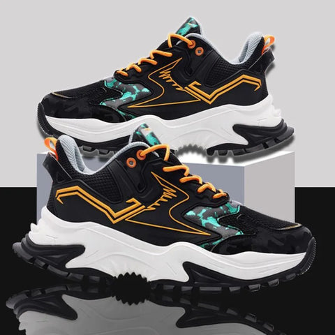 Men's Platform Sports Shoes Comfortable Breathable Running Shoes Retro Basketball Sneakers