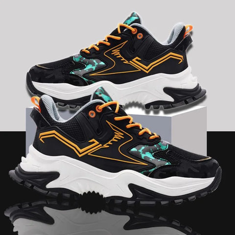 Men's Platform Sports Shoes Comfortable Breathable Running Shoes Retro Basketball Sneakers