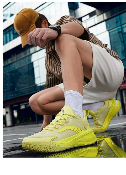 High Quality Basketball Shoes Fashion Reflective Basket Boots Comfy Breathable Sneakers Outdoor Rubber Anti Slip Soft Midsole