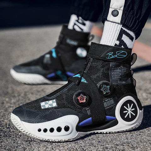 Four Season New Basketball Shoes Men's Luminous Sports Shoes Anti Slip, Shock-absorbing, Wear-resistant Practical Sneakers